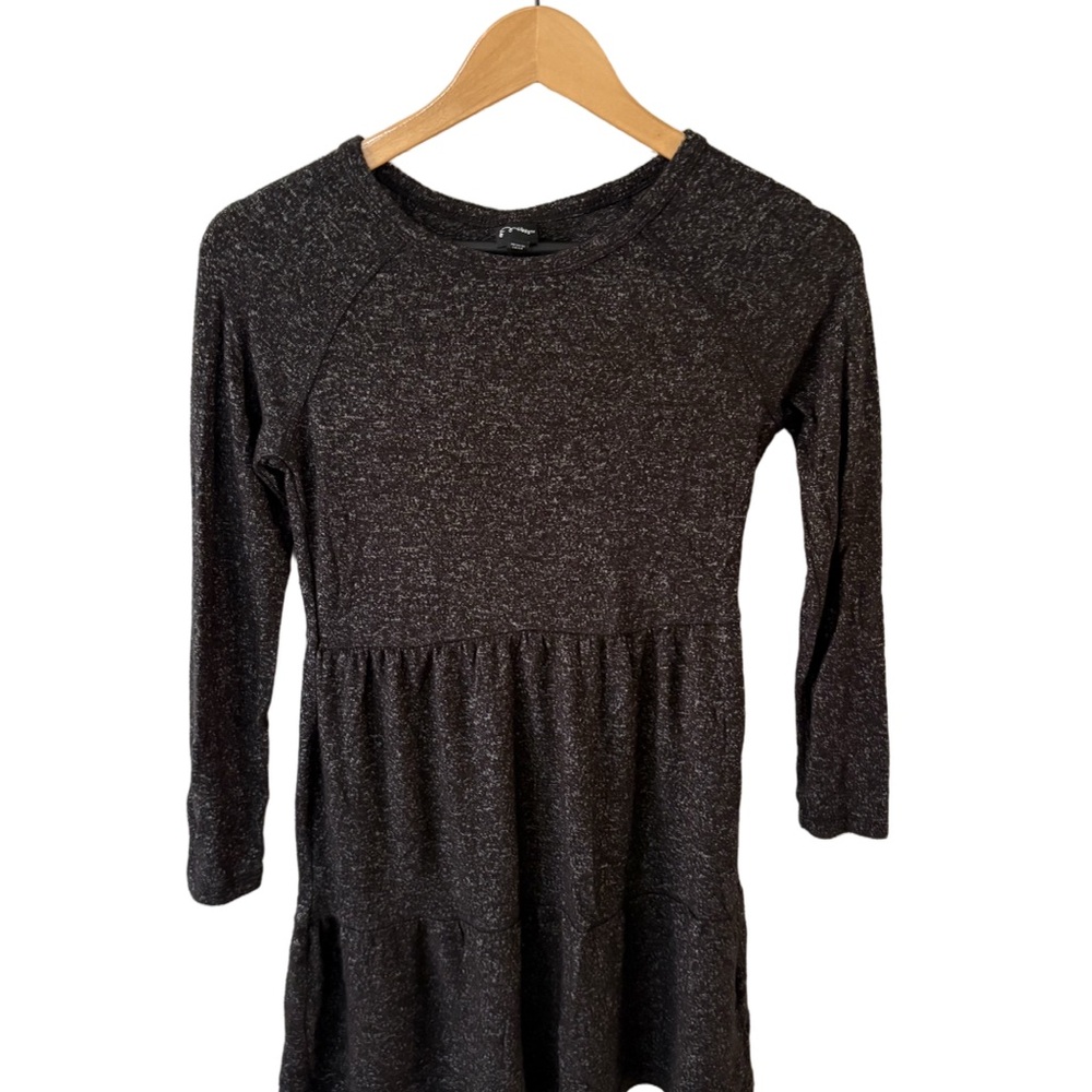 Art Class Girls Black Heathered Tiered Tunic Dress Size L (10/12)
